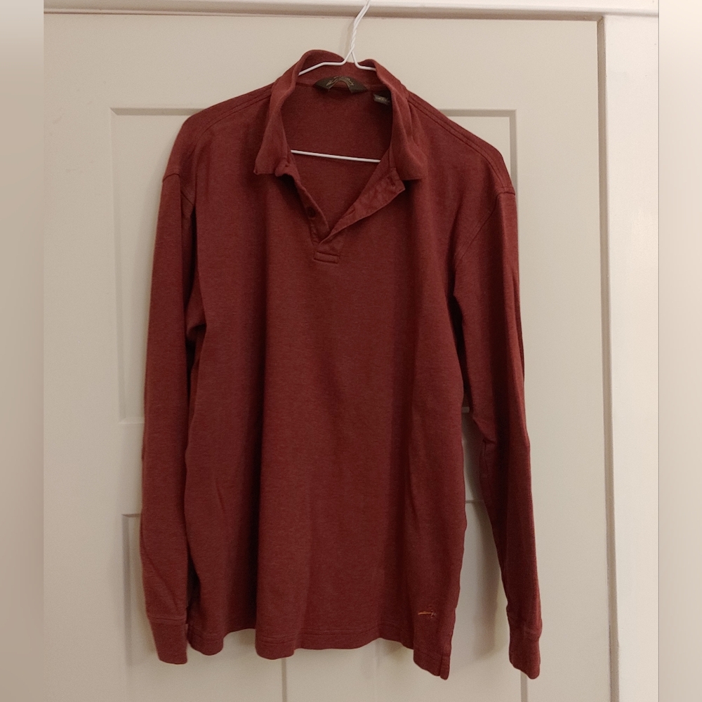 Orvis men's long sleeve polo shirt.
